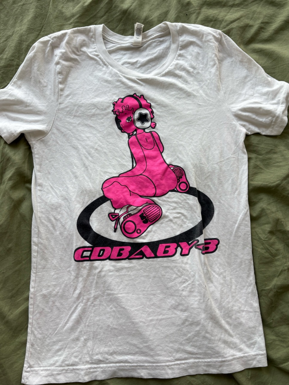 Chloe Moriondo CD Baby EXCLUSIVE White Tee with Hot Pink and Black Graphic